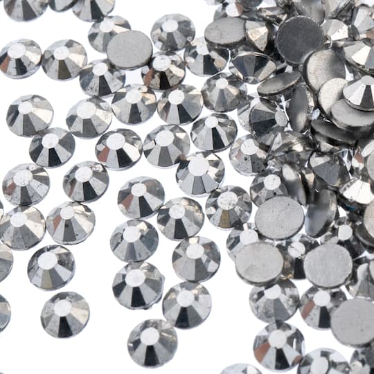 John Bead Crystal Lane SS20 Metallic Glass Round Flatback Rhinestones, 1,440ct
